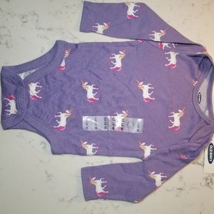 Old Navy Unicorns Printed Baby Bodysuit Sz.12-18M